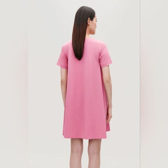 COS Blush Rose A Line T Shirt Swing Dress With Oversized Pockets S - Picture 15 of 15